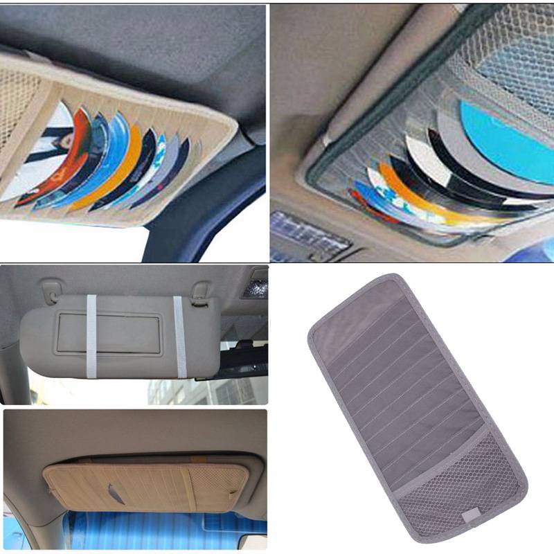 Car Sun Visor Glass Pen CD DVD Disk Card Case  Multifunctional Sunshade Storage Bag Holder Clip
