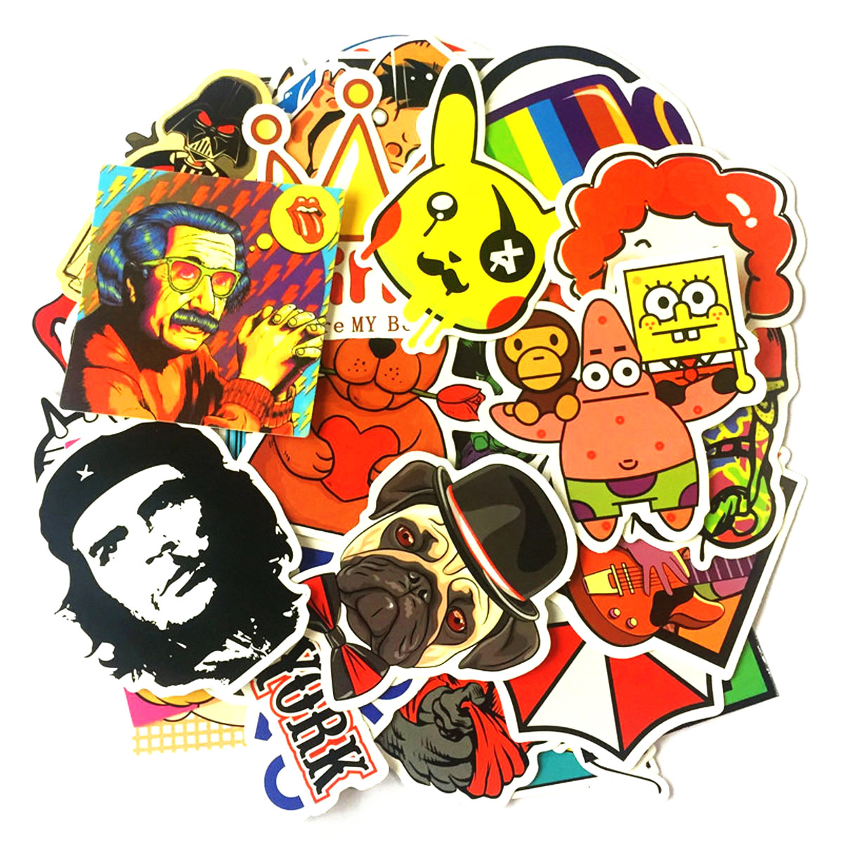 100Pcs Colorful Car PVC Sticker Car Sticker Skateboard Laptop Luggage Decals