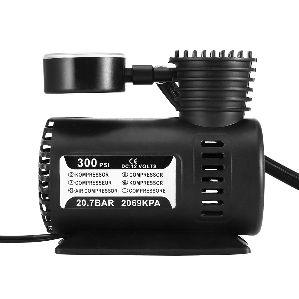 Car Mini Pumps 12V 300PSI Electric Air Compressor Tire Inflator Auto Inflatable Pump with Barometer