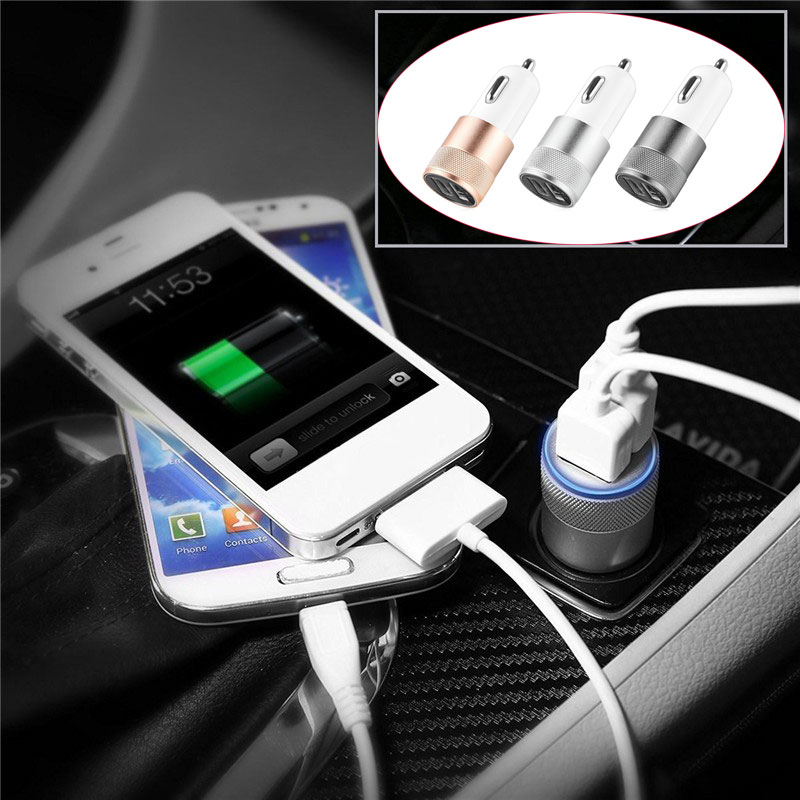 Universal 2-Port Smart USB Quick Car Charger for All Phone