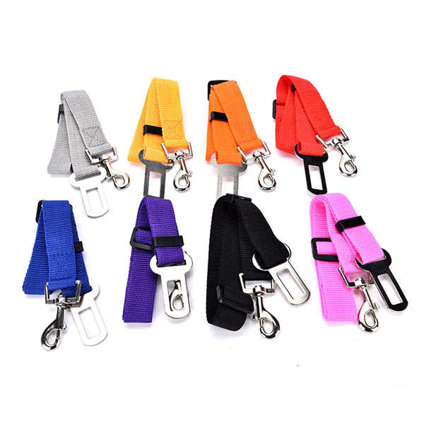 Adjustable Pet Cat Dog Car Safety Belt Collars Pet Restraint Lead Travel Clip Car Safety Harness