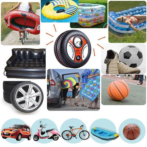 New Car Air Pump 260 PSI Mini Tire Inflator Air Compressor