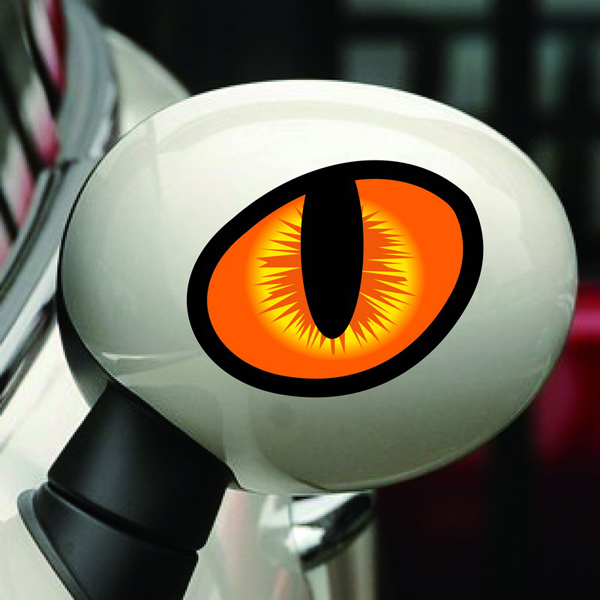 1 Pair of  Cat Eyes Car Stickers 3D Vinyl Decal for Car Rearview Mirror Head Engine Cover