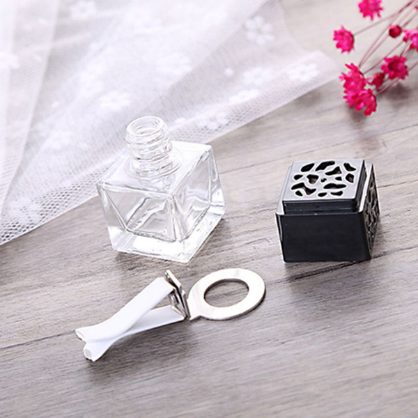 New Car Perfume Square bottle Automobile Air Conditioner Perfume Clip Empty Glass Bottle