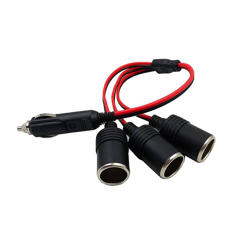 12V  Max 120W Car Cigarette Lighter Charger Cable 3-WAY Car Socket