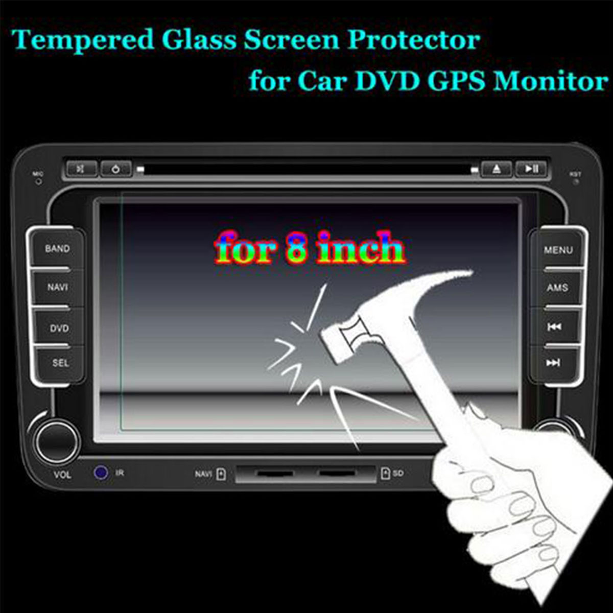 Premium 2.5D Edge Tempered Glass Screen Protector Cover for Car DVD/GPS/LCD Cover Guard