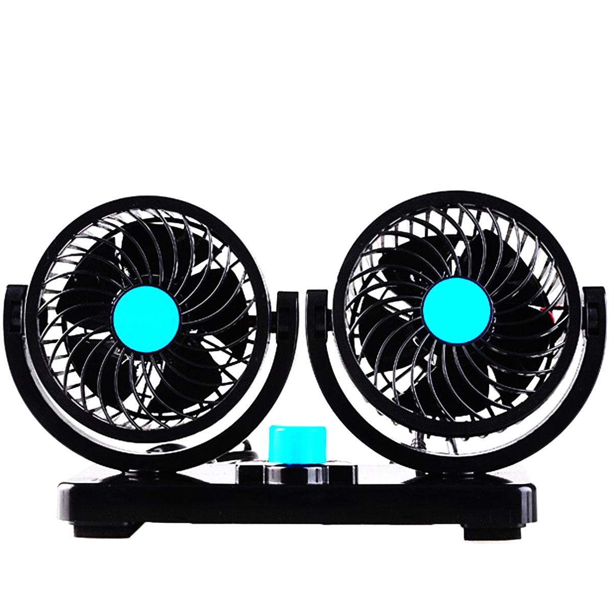 12V/24V Car Cooling Fan 360° Rotatable 2 Head Adjustable Speed Dashboard  Fan