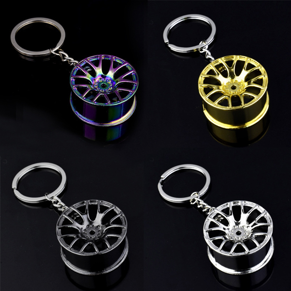 New Wheel Hub Key Chain Zinc Alloy Tire Styling Car Key Ring Auto Modification Parts Key Holder
