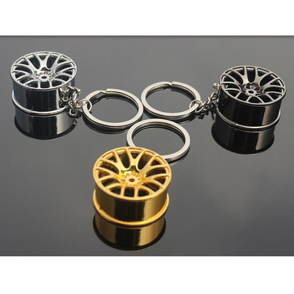 New Wheel Hub Key Chain Zinc Alloy Tire Styling Car Key Ring Auto Modification Parts Key Holder