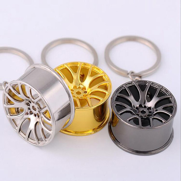 New Wheel Hub Key Chain Zinc Alloy Tire Styling Car Key Ring Auto Modification Parts Key Holder