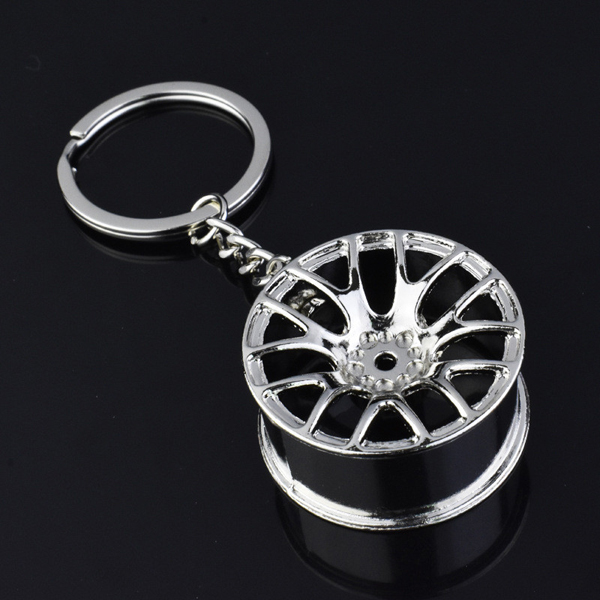 New Wheel Hub Key Chain Zinc Alloy Tire Styling Car Key Ring Auto Modification Parts Key Holder