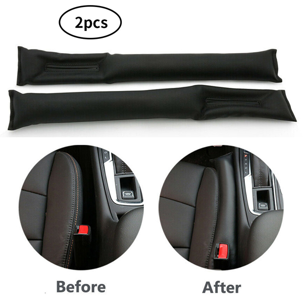 Universal 2Pcs Soft Leather Car Seat Cover Gap Filler Stopper