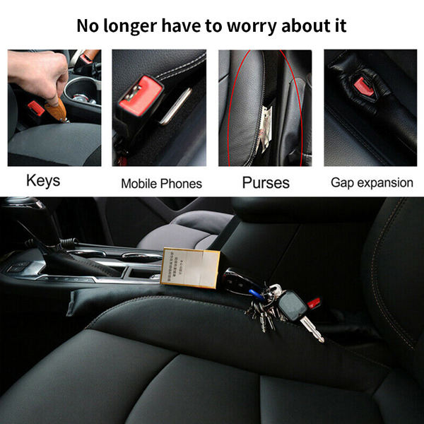 Universal 2Pcs Soft Leather Car Seat Cover Gap Filler Stopper