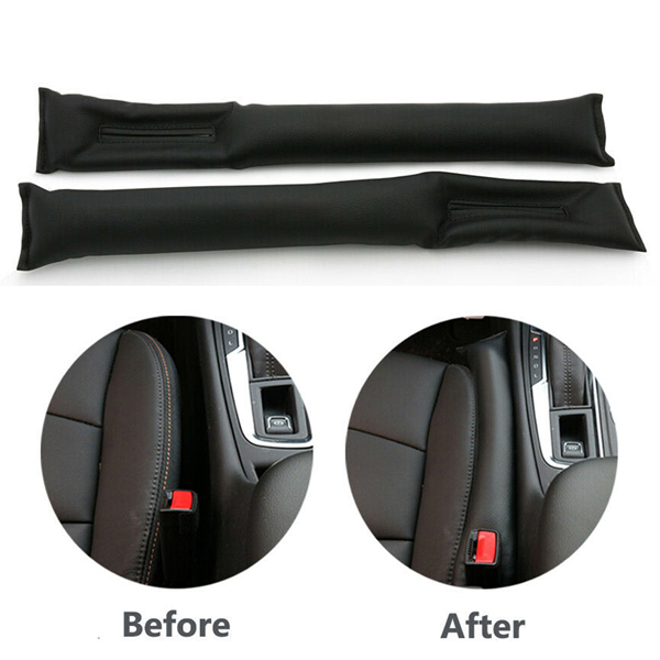 Universal 2Pcs Soft Leather Car Seat Cover Gap Filler Stopper