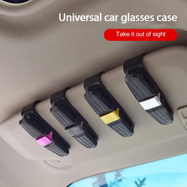 New Car Glasses Case Auto Sun Visor Glasses Holder Sunglasses Clip Card Holder