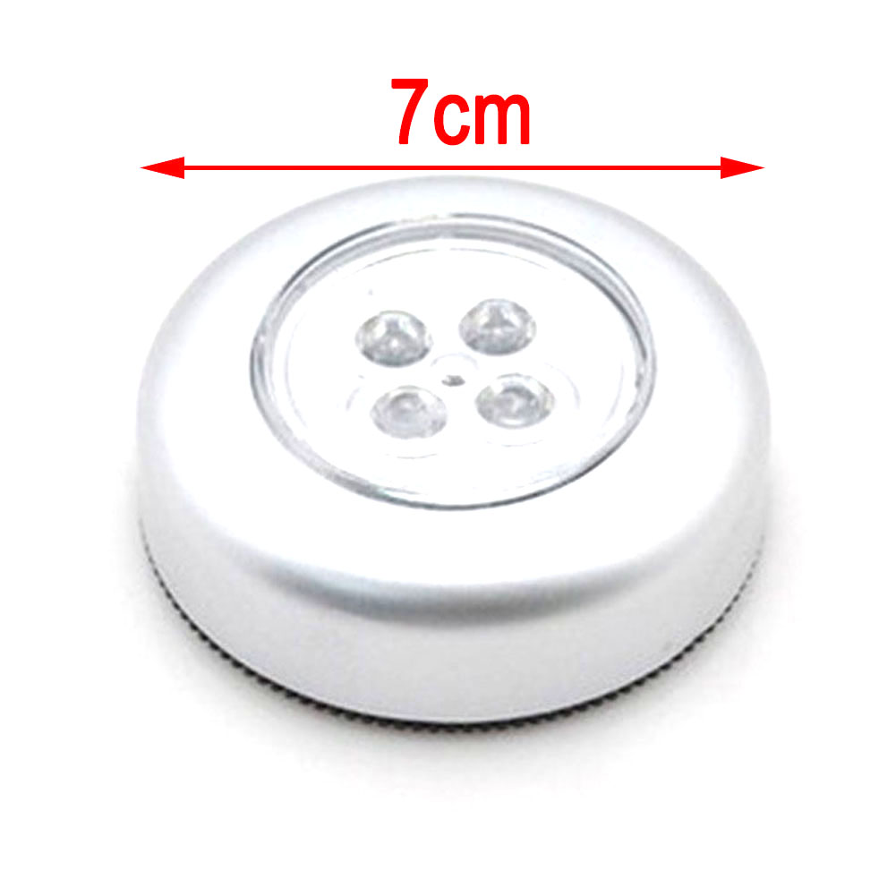4LED Tap touch Lamp Light Wall Kitchen Closet Lighting Mini Pocket Button Shapes Car Emergency Light