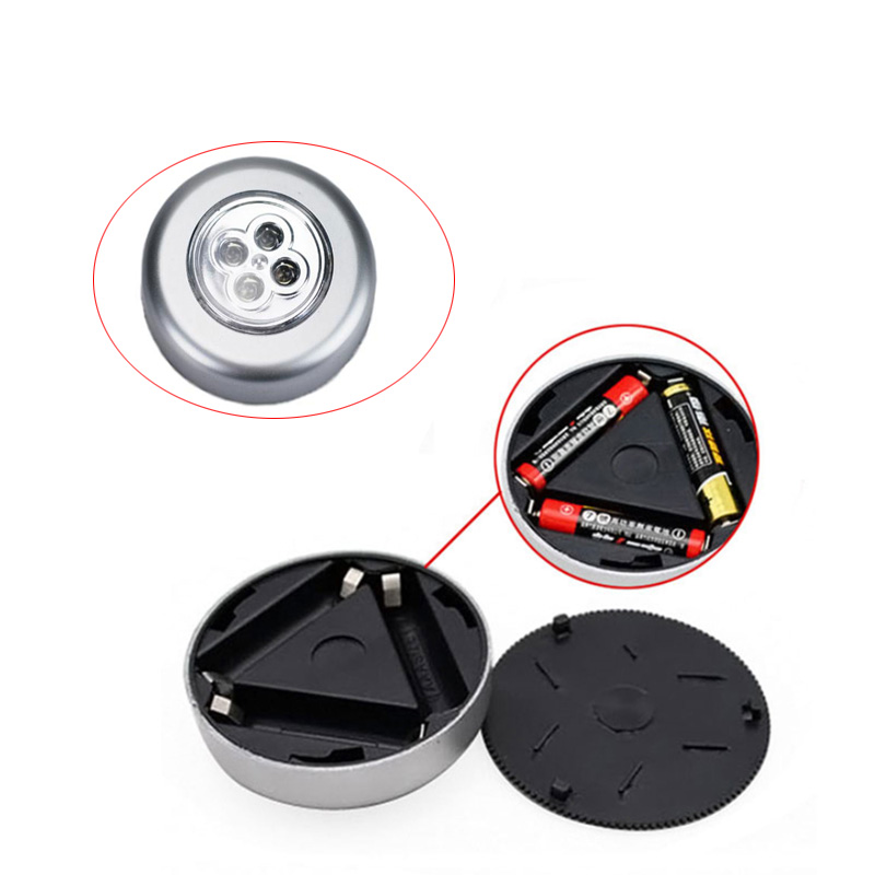 4LED Tap touch Lamp Light Wall Kitchen Closet Lighting Mini Pocket Button Shapes Car Emergency Light
