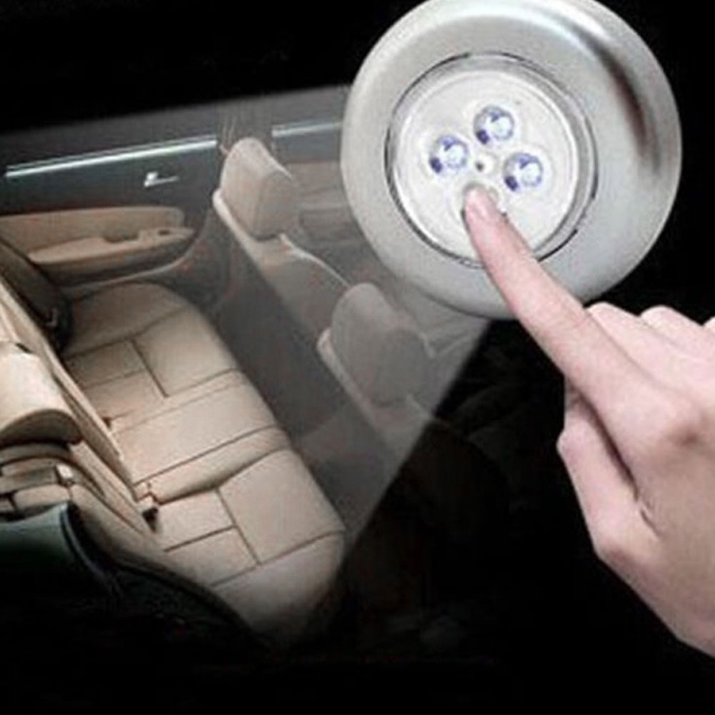 4LED Tap touch Lamp Light Wall Kitchen Closet Lighting Mini Pocket Button Shapes Car Emergency Light