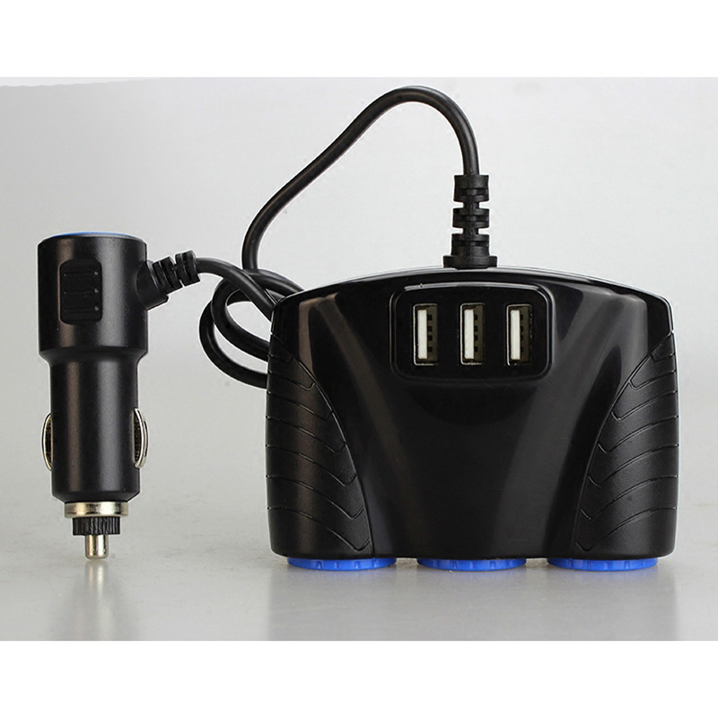 New 3.1A 12V Car Charger 3 in 1 Cigarette Lighter Splitter Power Adapter USB CarC harger Socket