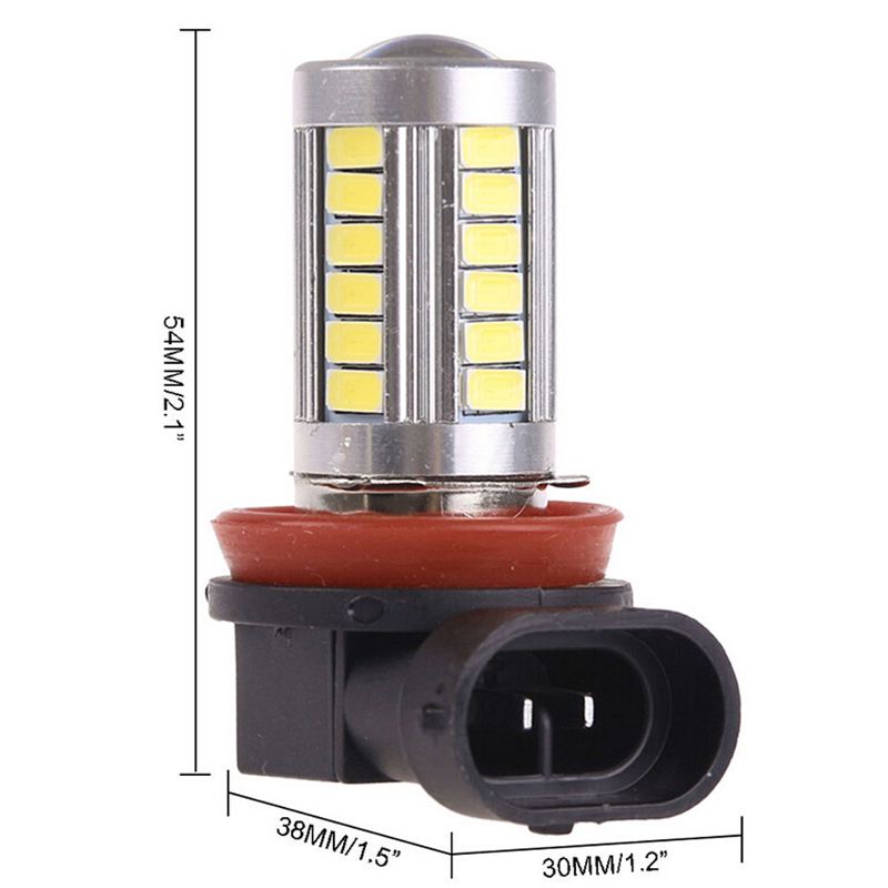 1 Pair Car H11 Led Fog Lights HeadlightWhite 12V DRL Driving Light Daytime Running Light