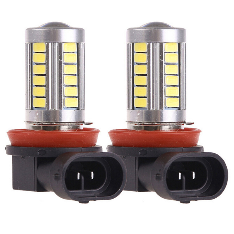 1 Pair Car H11 Led Fog Lights HeadlightWhite 12V DRL Driving Light Daytime Running Light