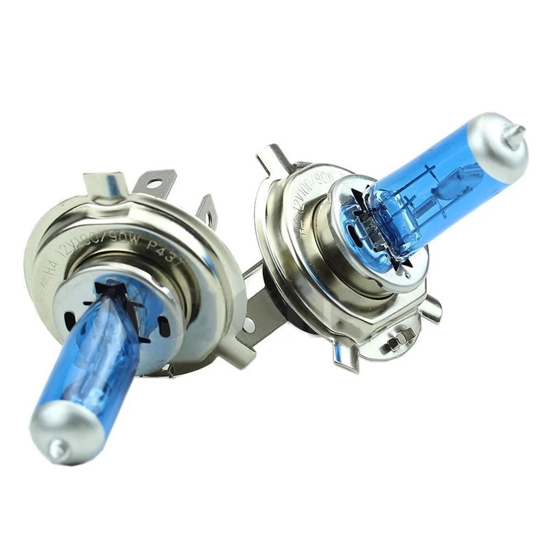 2PCS Super White H4 55W DC12V Headlight Bulb 6000K Light Lamps