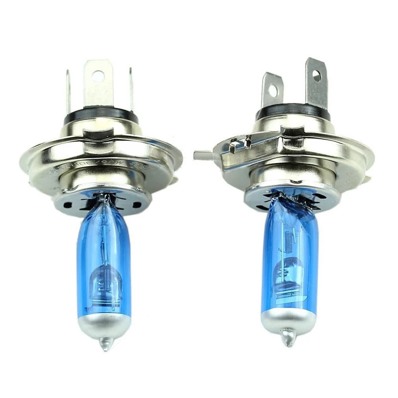 2PCS Super White H4 55W DC12V Headlight Bulb 6000K Light Lamps