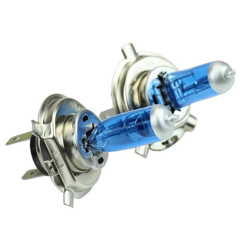 2PCS Super White H4 55W DC12V Headlight Bulb 6000K Light Lamps