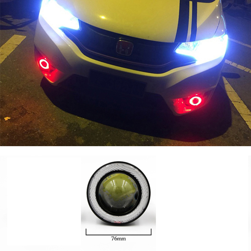 2 Pcs Car Fog Light 30W LED Angel Eyes Lamp 3.0" 76mm 12V Auto Universal DRL Driving Bulb