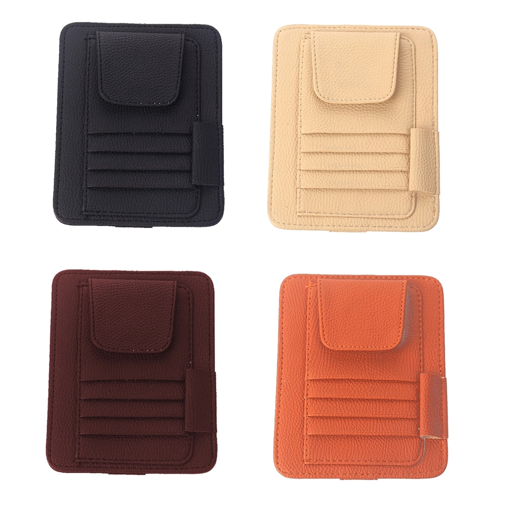 Car Sun Visor Organizer Multifunctional Storage Glasses Clip Documents Folder Card Pouch Holder