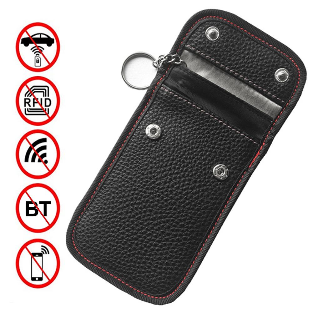 Anti-Theft Keyless Entry Car Key Cover RFID Signal Radiation Blocking Farady Bag Car Key Wallet