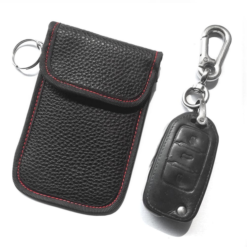 Anti-Theft Keyless Entry Car Key Cover RFID Signal Radiation Blocking Farady Bag Car Key Wallet