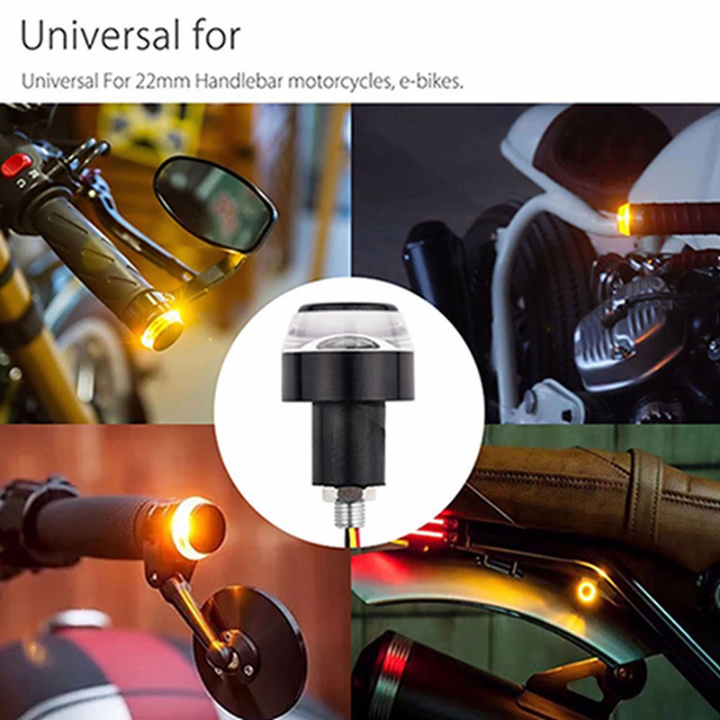 2pcs Universal Led Motorcycle Handlebar Turn Signal Light Indicator Flasher