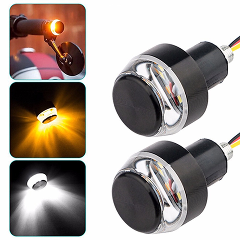 2pcs Universal Led Motorcycle Handlebar Turn Signal Light Indicator Flasher