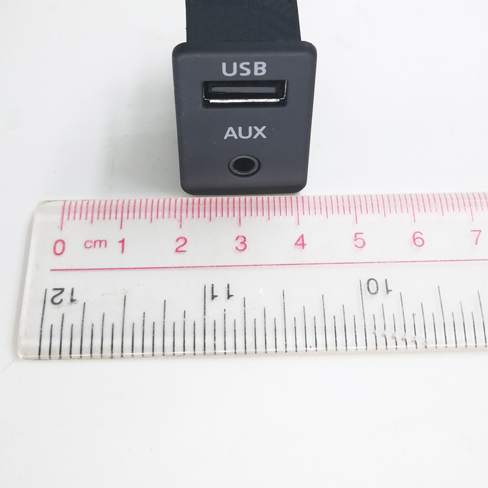 Car Dash Flush Mount USB Port Panel Auto Boat 3.5mm AUX USB Extension Cable Adapter for VW Toyota