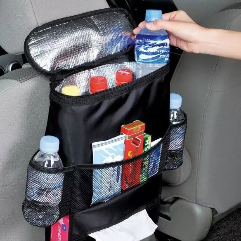Car Seat Back Multi-Pocket Ice Pack Bag Hanging Organizer Collector Storage Box