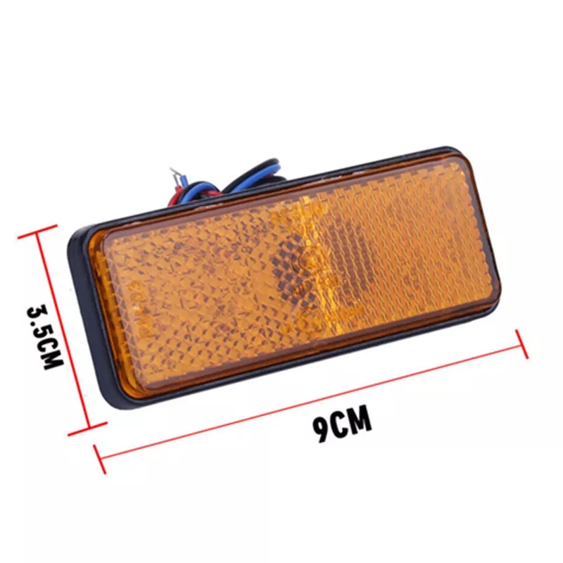 1PCS Motorcycle Brake Light Truck ATV LED Rectangle Reflector Tail Brake Stop Light