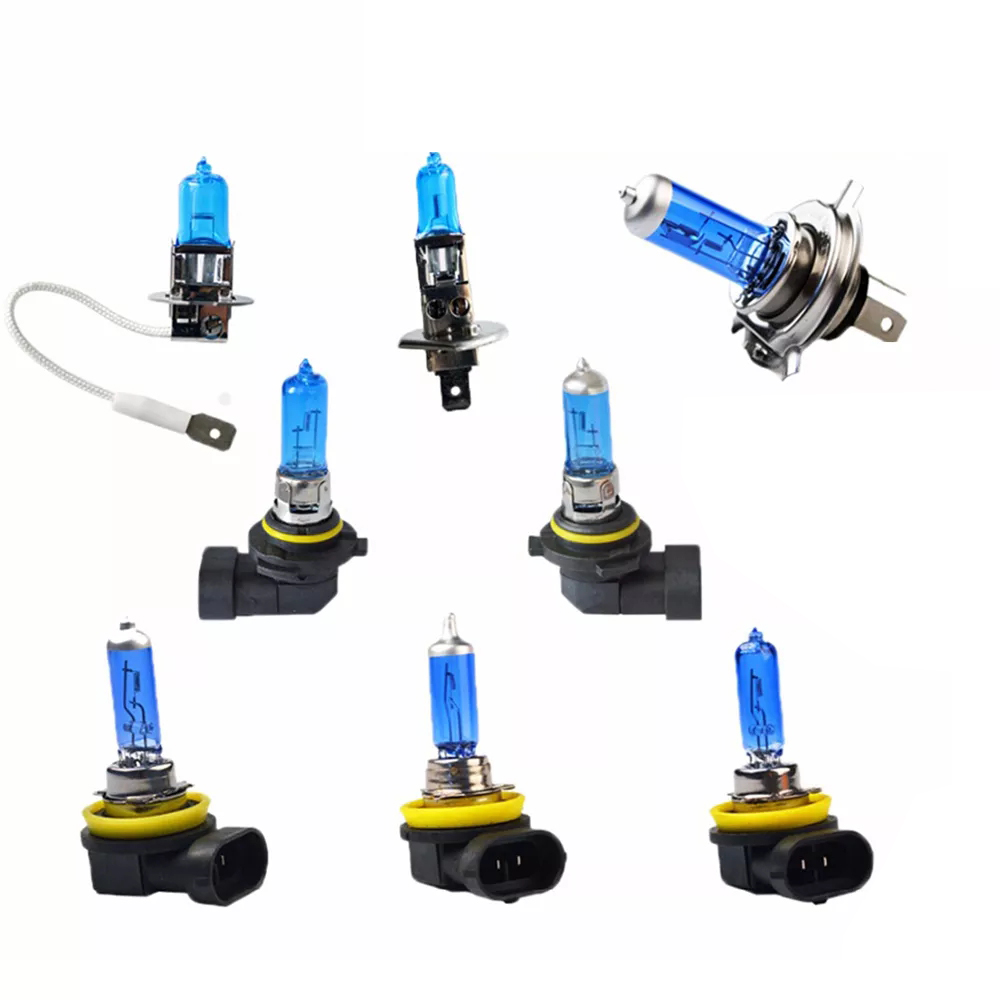 1 Pair Super White Halogen Bulb H1 H3 H4 H7 H8 H9 H11 9005 HB3 9006 HB4 12V 55W Car Headlight Lamp