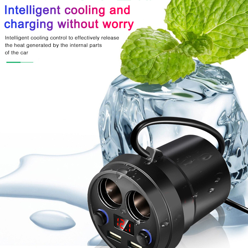 New USB Splitter for Auto Car Splitter Cigarette Lighter in a Car Charger Cup Holder