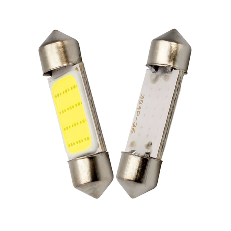 1Pair  C10W C5W LED COB Festoon 12V White bulbs for car License plate Interior Reading Light