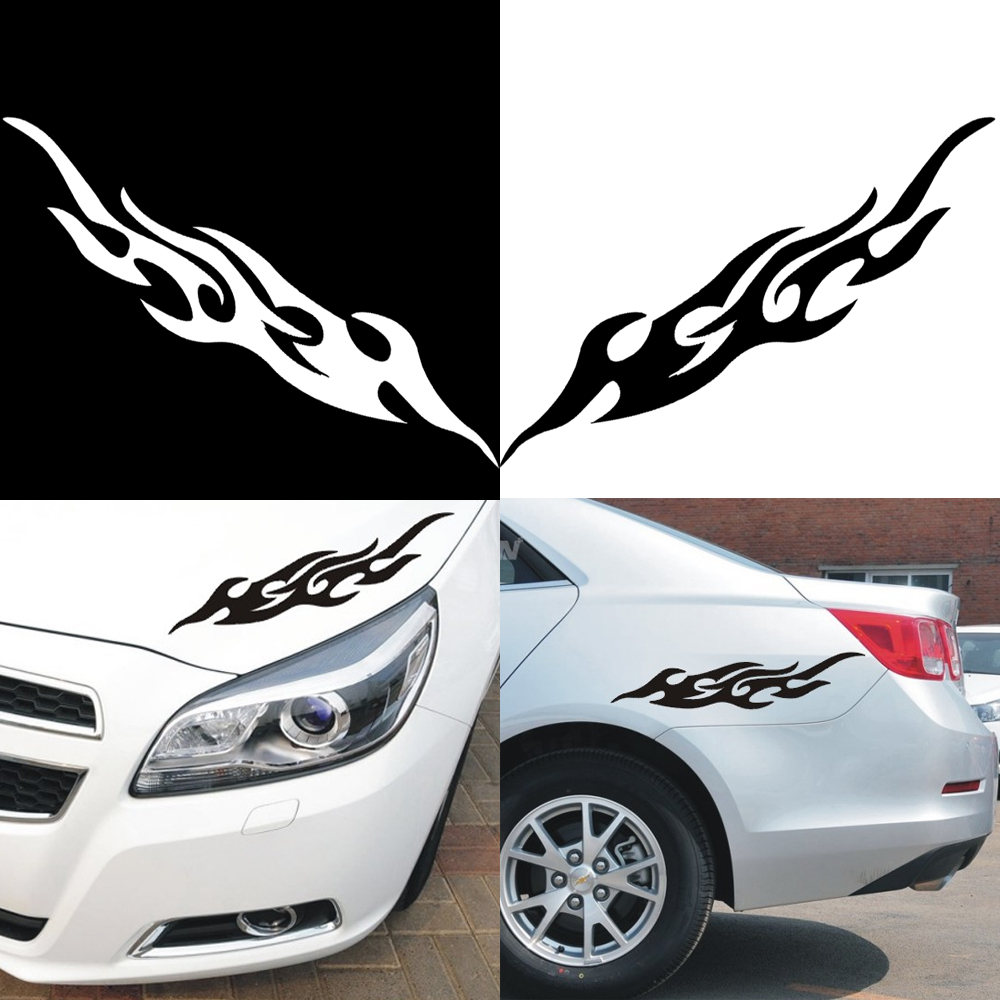 1Pair Universal Flame Fire Sticker Vehicle Decal Car Bumper Door Body Vinyl Decor Car Sticker