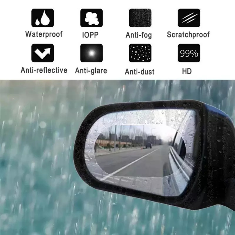 1 Pair Auto Car Anti Water Mist Film Anti Fog Coating Rainproof Rearview Mirror Protective Film