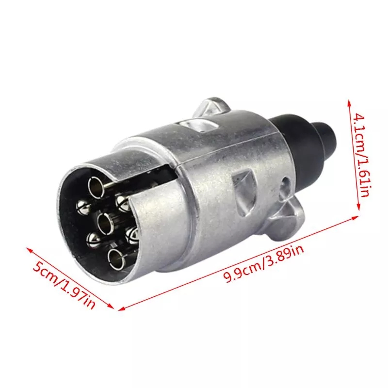 New Durable 7 Pin Aluminium Alloy Plug Trailer Car Truck Towing Electrics 12V Connector EU