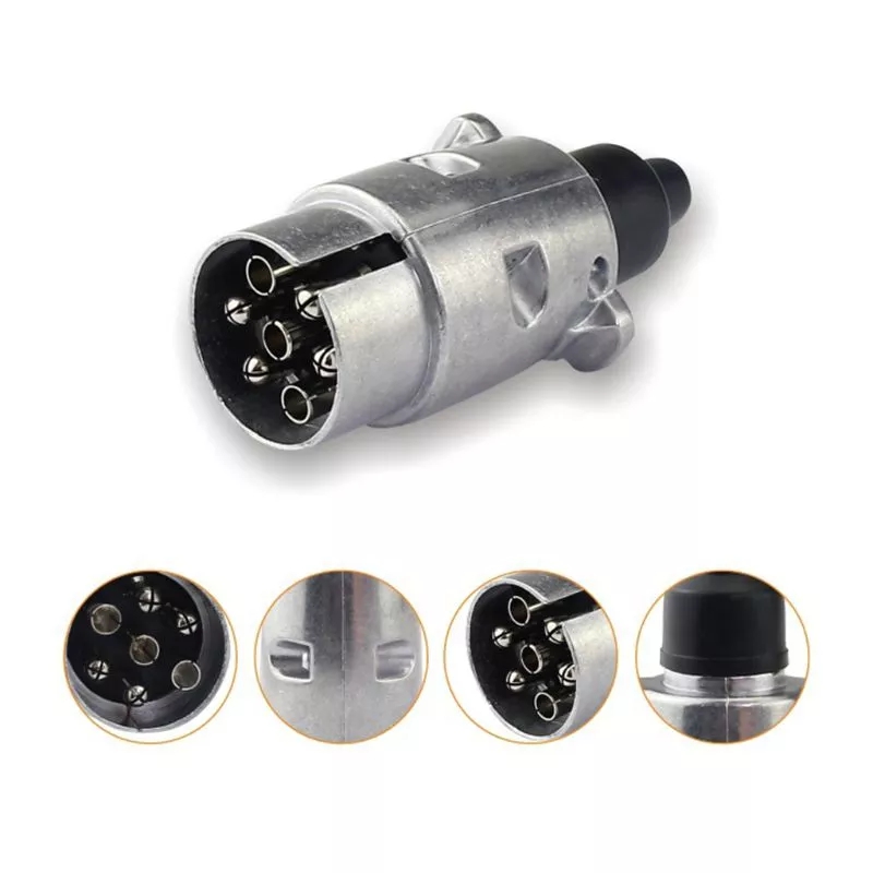 New Durable 7 Pin Aluminium Alloy Plug Trailer Car Truck Towing Electrics 12V Connector EU