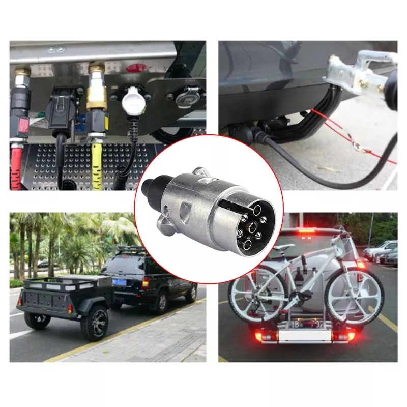New Durable 7 Pin Aluminium Alloy Plug Trailer Car Truck Towing Electrics 12V Connector EU