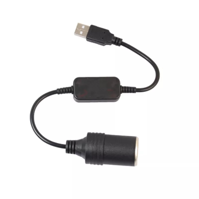 Car Cigarette Lighter Socket USB 5V To 12V Converter Adapter Wired Controller Plug Connector Adapter