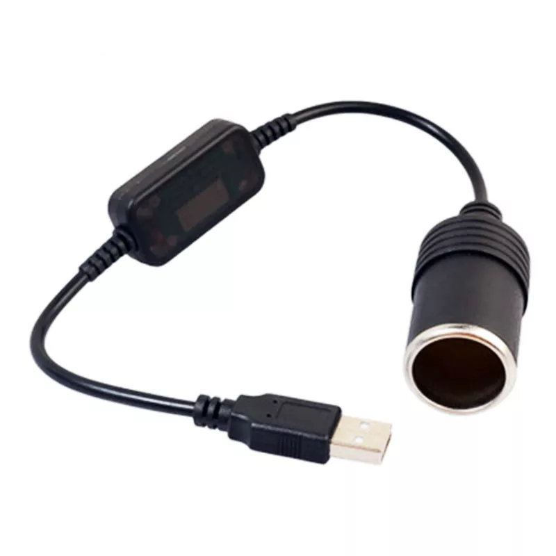 Car Cigarette Lighter Socket USB 5V To 12V Converter Adapter Wired Controller Plug Connector Adapter