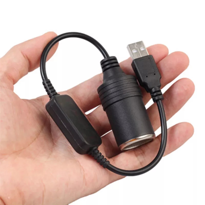 Car Cigarette Lighter Socket USB 5V To 12V Converter Adapter Wired Controller Plug Connector Adapter