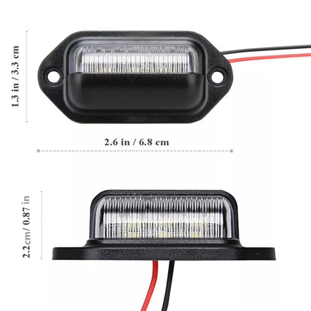 1 Pair Car Number Plate Light 12V 6 SMD LED License Plate Lamp Light for Truck SUV