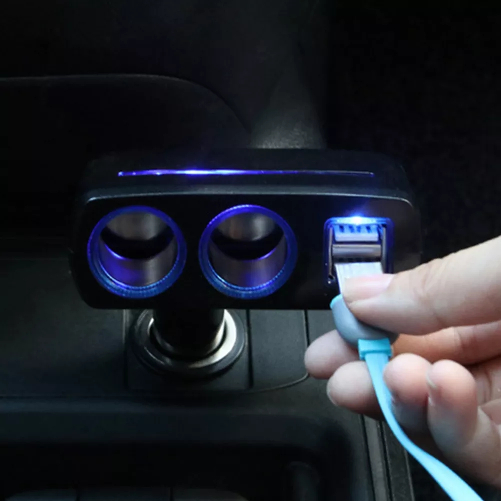 New Car Charger Dual USB Charger Vehicle Cigarette Lighter Car Supplies